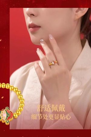 Chinese-Style Small Fortune God Ring for Women - Exquisite Light Luxury Niche Design, Versatile Wealth-Attracting Finger Ring
