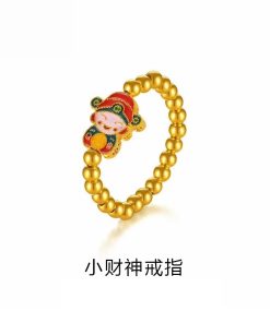 Chinese-Style Small Fortune God Ring for Women - Exquisite Light Luxury Niche Design, Versatile Wealth-Attracting Finger Ring