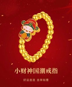 Chinese-Style Small Fortune God Ring for Women - Exquisite Light Luxury Niche Design, Versatile Wealth-Attracting Finger Ring