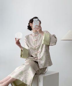 Chinese-Style Two-Piece Dress Set for Women - High-End Retro National Zen Fashion for Spring and Autumn, Elegant Vintage Look