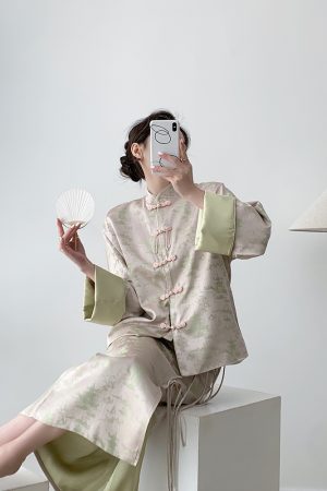 Chinese-Style Two-Piece Dress Set for Women - High-End Retro National Zen Fashion for Spring and Autumn, Elegant Vintage Look