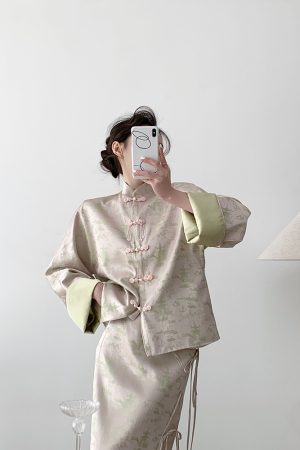 Chinese-Style Two-Piece Dress Set for Women - High-End Retro National Zen Fashion for Spring and Autumn, Elegant Vintage Look