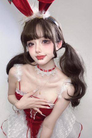 Christmas Bunny Girl Cosplay Headband with Red Bow, Plush Lace Cute Sexy Hair Accessory for Holiday Parties