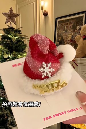 Christmas Headband Cute Red Hairpin Holiday Decoration New Year Birthday Costume Accessory Photo Prop