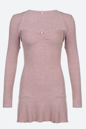 Christmas Outfits Y2k, Valentines Outfits Ideas - Coquette Pink Mini Dress