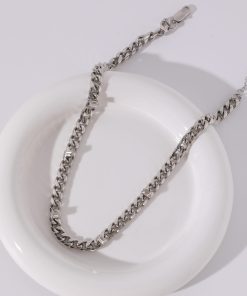 Chunky Chain Square Zircon Necklace for Women - Floating European and American Hip-Hop Trendy Collarbone Jewelry