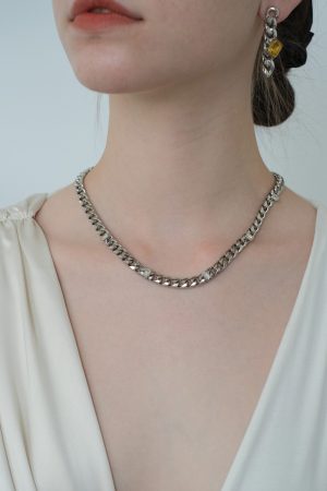 Chunky Chain Square Zircon Necklace for Women - Floating European and American Hip-Hop Trendy Collarbone Jewelry