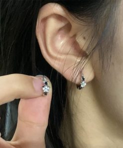 Circle Star Ear Clips for Women - Unique Light Luxury Earrings, High-End Niche Design, Sweet & Cool Ear Accessories