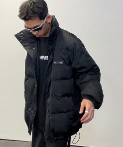 Classic Bread Down Jacket for Men - Roaring Beast Design, Warm and Stylish Winter Outerwear