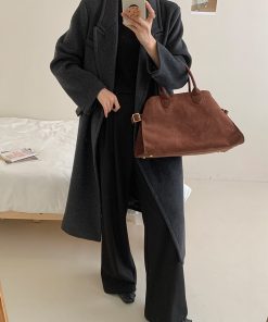 Classic Fit Woolen Overcoat for Women - High-End Winter Coat, Petite Size, Elegant Design, Perfect for Chic Layering