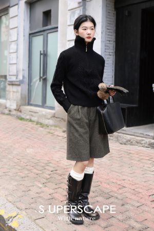 Classic French Woolen Mid-Length Pants - Versatile Loose Wide-Leg Casual Trousers for Effortless Style