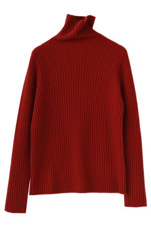 Classic Oversized Warm Thick Soft Seamless High-Neck Ribbed Cashmere Knit Pullover Sweater for Cozy Layering