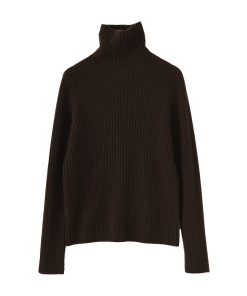 Classic Oversized Warm Thick Soft Seamless High-Neck Ribbed Cashmere Knit Pullover Sweater for Cozy Layering