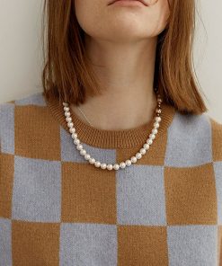 Classic Retro French-Style Multi-Layer Long Pearl Necklace with Gold Round Ball Magnetic Clasp - Handmade Knotted Design