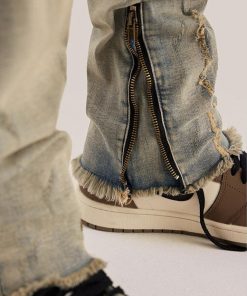 Clean Look Style, Dark Academia Outfit With Skirt - Slim Leg Ripped Jeans