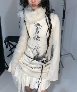 Cloth Inspo Aesthetic, Dress On Pants - Grunge Rope Belted Top