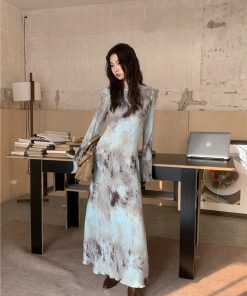 Coat On Shoulders, Casual Chic Spring - Tie Dye Maxi Dress