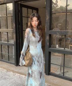 Coat On Shoulders, Casual Chic Spring - Tie Dye Maxi Dress