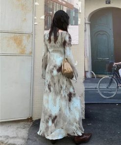 Coat On Shoulders, Casual Chic Spring - Tie Dye Maxi Dress
