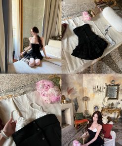 Coco White Mountain Tea Socialite Style Faux Two-Piece Camisole Tank Top for Women - High-End Summer Fashion