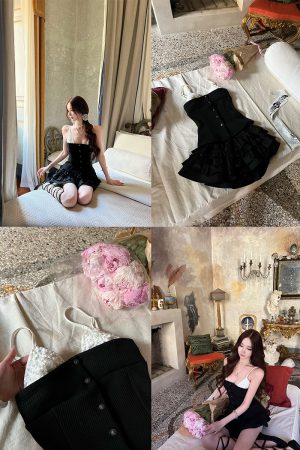 Coco White Mountain Tea Socialite Style Faux Two-Piece Camisole Tank Top for Women - High-End Summer Fashion