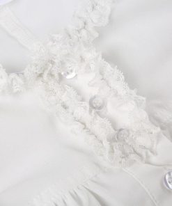 College Outfits Basic, Cute Fits For College - Coquette Cap Sleeve Lace Up Top