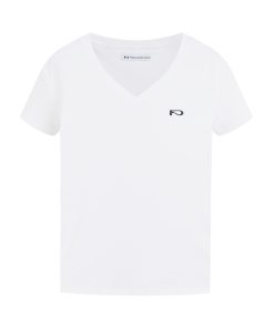 Color-Block Embroidered V-Neck Short-Sleeve T-Shirt - Loose Casual Top for Effortless Style