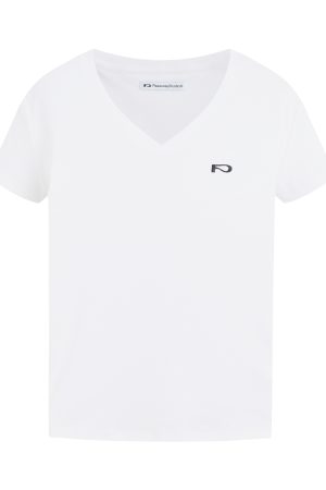 Color-Block Embroidered V-Neck Short-Sleeve T-Shirt - Loose Casual Top for Effortless Style