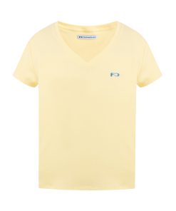 Color-Block Embroidered V-Neck Short-Sleeve T-Shirt - Loose Casual Top for Effortless Style