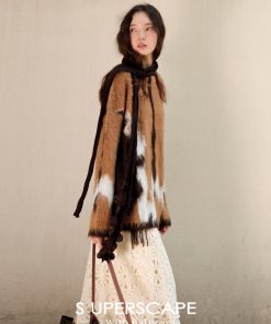 Color Block Jacquard Long Sleeve Knit Sweater Top in Alpaca Wool - Loose Fit Round Neck for Y2K & Korean Style Fashion