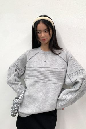 Color-Block Loose Warm Knitted Sweatshirt for Men - Autumn Winter Fashion Sweater, Cozy Casual Style