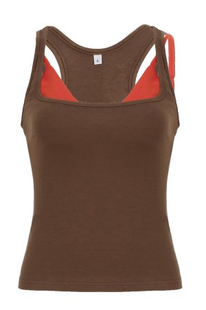 Color Block Low-Cut Cami Set - American Vintage Style Summer Sexy Waist-Cinching Two-Piece Top for Women