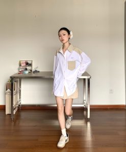 Color-Blocking Casual Sun Protection Shirt for Men and Women, Summer Lightweight Long Sleeve Top, Versatile Lazy Style