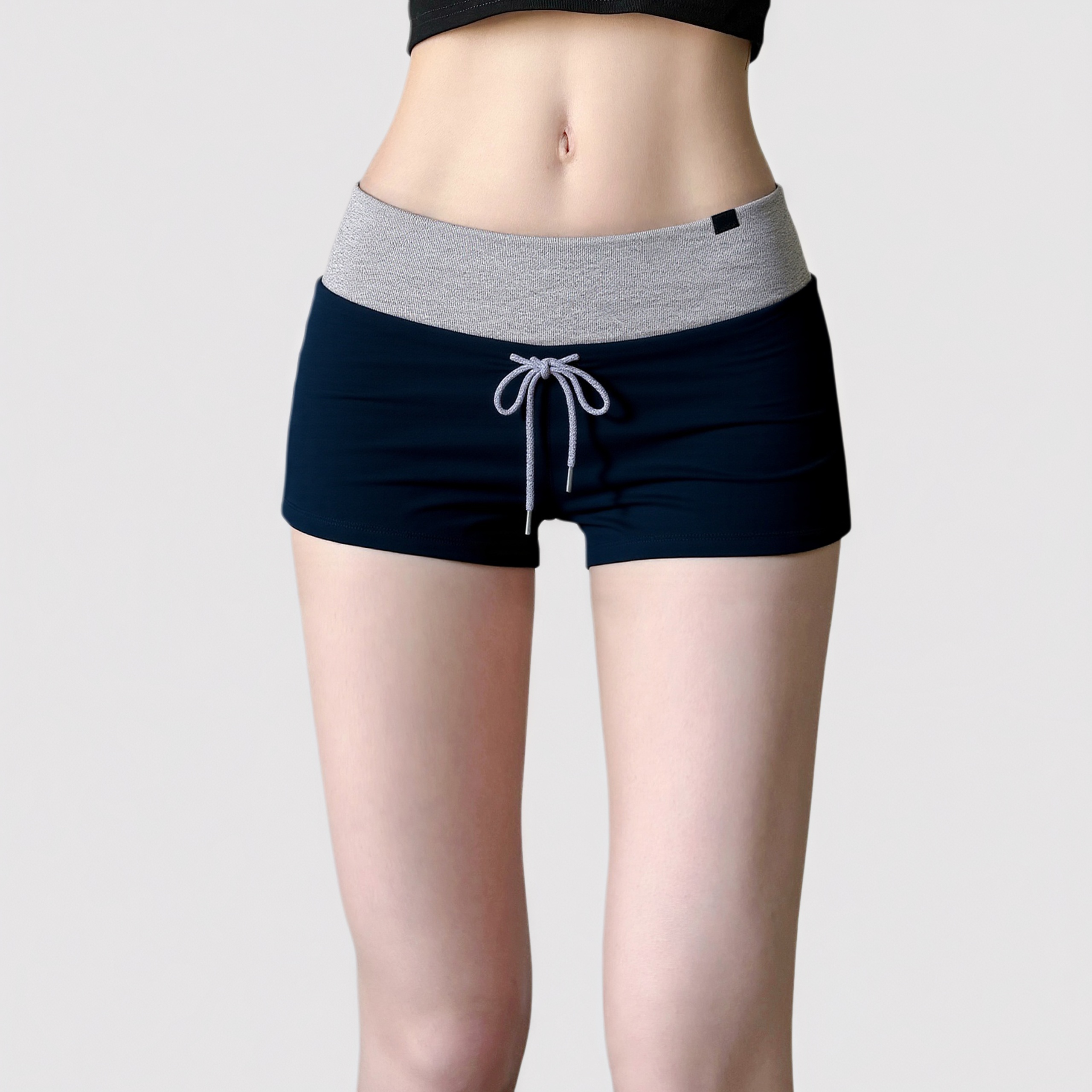 Color-Blocking Low-Waist Casual Shorts for Women - American Sports Style Ultra-Short Slim Fit Hot Pants for Home Wear Color-Blocking Low-Waist Casual Shorts for Women - American Sports Style Ultra-Short Slim Fit Hot Pants for Home Wear