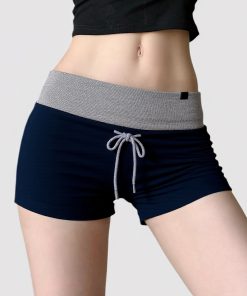 Color-Blocking Low-Waist Casual Shorts for Women - American Sports Style Ultra-Short Slim Fit Hot Pants for Home Wear