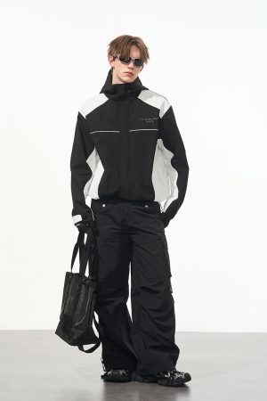 Color-Blocking Spliced Functional Teflon Jacket - American Style, Three-Proof Fabric, Trendy Streetwear Outerwear