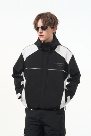 Color-Blocking Spliced Functional Teflon Jacket - American Style, Three-Proof Fabric, Trendy Streetwear Outerwear