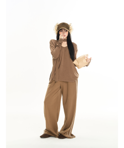 Color-Blocking Striped Wide-Leg Sports Pants for Women - Casual Loose Fit Autumn Fashion