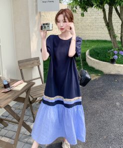 Color-Blocking Summer Dress for Women - Trendy Unique Short Dress for Travel - Stylish Casual Outfit for Summer Adventures