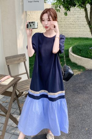 Color-Blocking Summer Dress for Women - Trendy Unique Short Dress for Travel - Stylish Casual Outfit for Summer Adventures