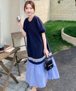 Color-Blocking Summer Dress for Women - Trendy Unique Short Dress for Travel - Stylish Casual Outfit for Summer Adventures