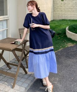 Color-Blocking Summer Dress for Women - Trendy Unique Short Dress for Travel - Stylish Casual Outfit for Summer Adventures