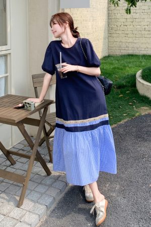 Color-Blocking Summer Dress for Women - Trendy Unique Short Dress for Travel - Stylish Casual Outfit for Summer Adventures