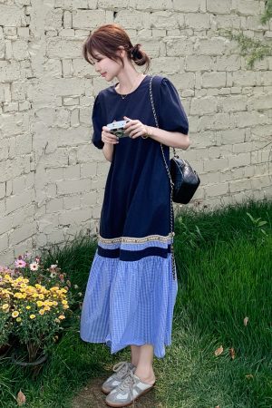 Color-Blocking Summer Dress for Women - Trendy Unique Short Dress for Travel - Stylish Casual Outfit for Summer Adventures