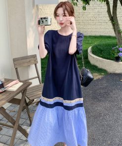 Color-Blocking Summer Dress for Women - Trendy Unique Short Dress for Travel - Stylish Casual Outfit for Summer Adventures