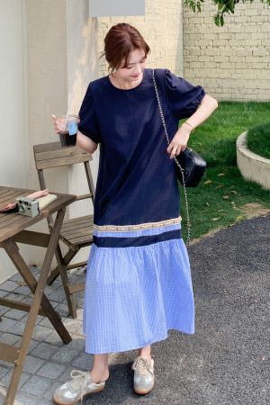 Color-Blocking Summer Dress for Women - Trendy Unique Short Dress for Travel - Stylish Casual Outfit for Summer Adventures