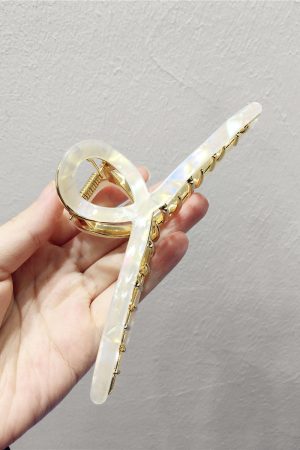 Colorful Acrylic Resin Large Cross Hair Clip - Sweet Temperament Ponytail Clip for Spring and Summer Style
