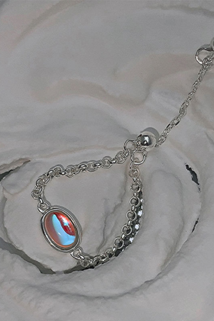 Colorful Bead Chain Pull Ring - 925 Silver Minimalist Women's Index Finger Ring - 2025 Niche Design Accessory