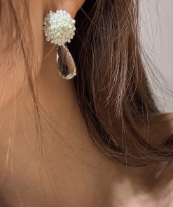 Colorful Bead Flower Ball Water Drop Earrings - Korean Style 925 Silver Needle for Women, Fashionable and Versatile Accessory