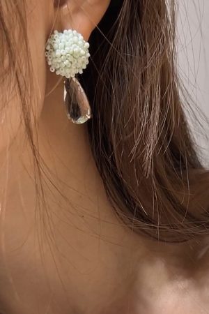 Colorful Bead Flower Ball Water Drop Earrings - Korean Style 925 Silver Needle for Women, Fashionable and Versatile Accessory